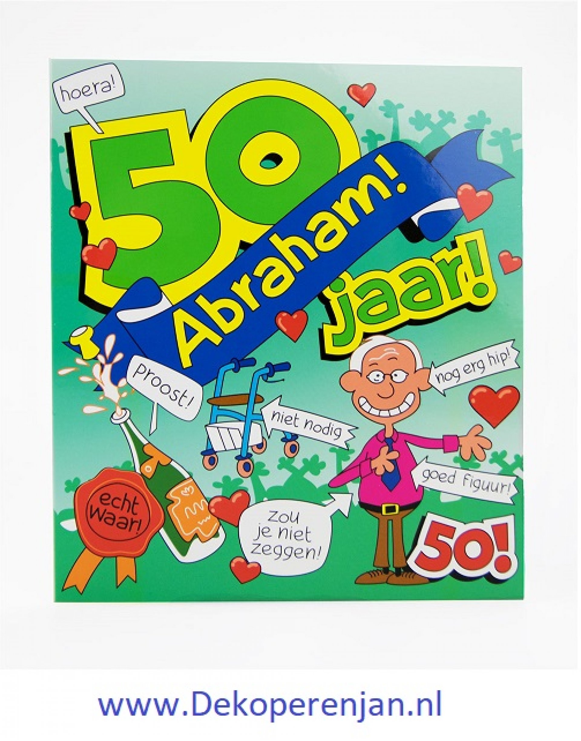 kaart 50 jaar abraham De Koperen Jan