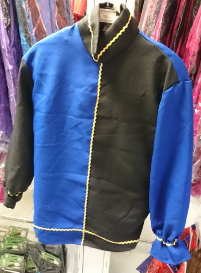 Kinder pietenpak Maat 104/116 zwart-oranje