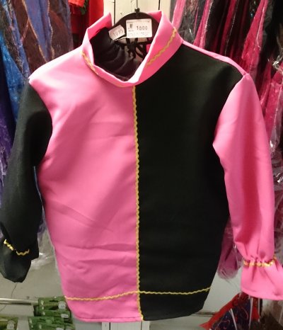 Kinder pietenpak Maat 104/116 zwart-roze