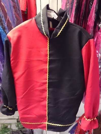 Kinder pietenpak Maat 104/116 zwart-rood