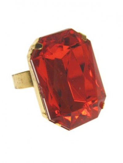 Sint ring rechthoekig rode steen