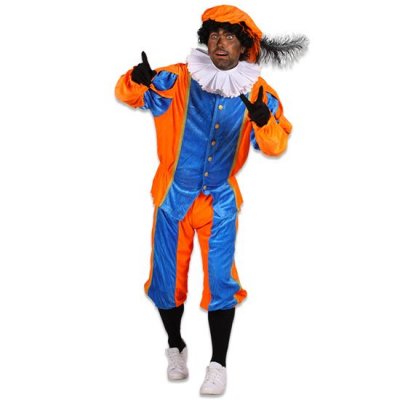 Piet klostuum oranje blauw XL