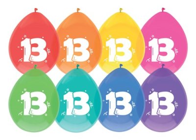 Ballonnen 13 jaar (Ø30cm, 8st)