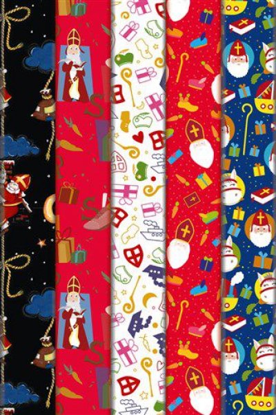 Cadeaupapier sint en piet  (200x70cm)