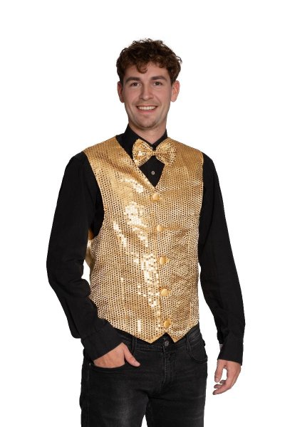 Gilet + Strik Goud - S