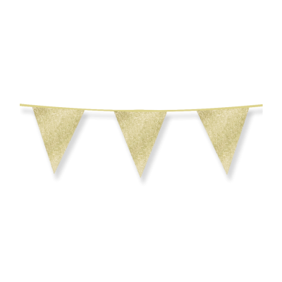Glitter vlaggenlijn papier 16x20 cm - Gold
