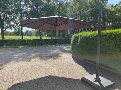 Zweefparasol Virgo Grijs Zonder Volant Ø3,5Mtr
