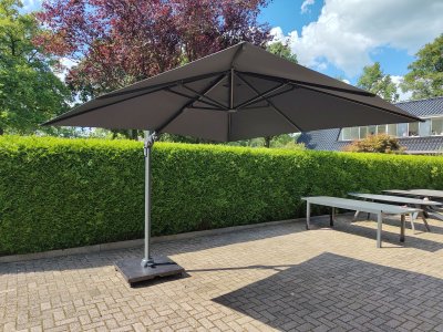 Zweefparasol VirgoFlex grijs 3x3mtr