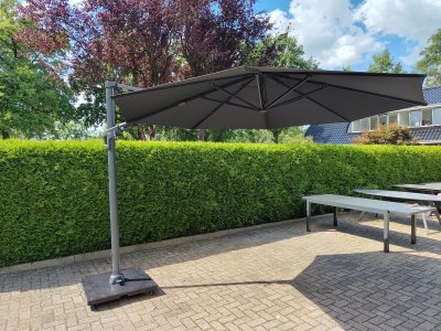 Zweefparasol Virgoflex grijs Ø3,5mtr