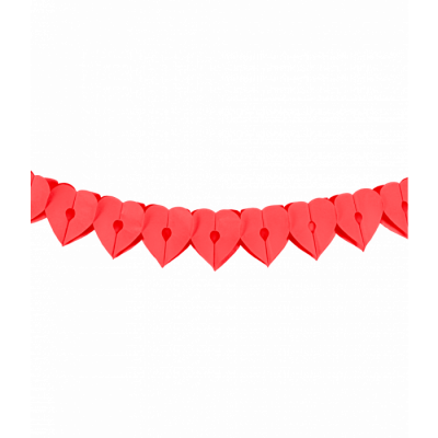 Papieren hart slinger rood 6 meter