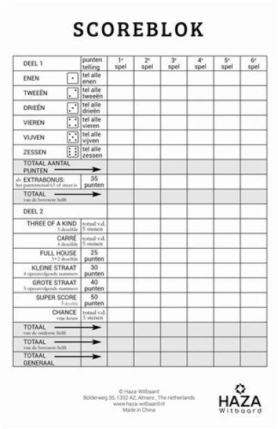Scoreblok (FSC, 250 vel)
