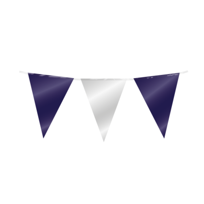 Vlaggenlijn donker blauw/zilver Folie 10 meter