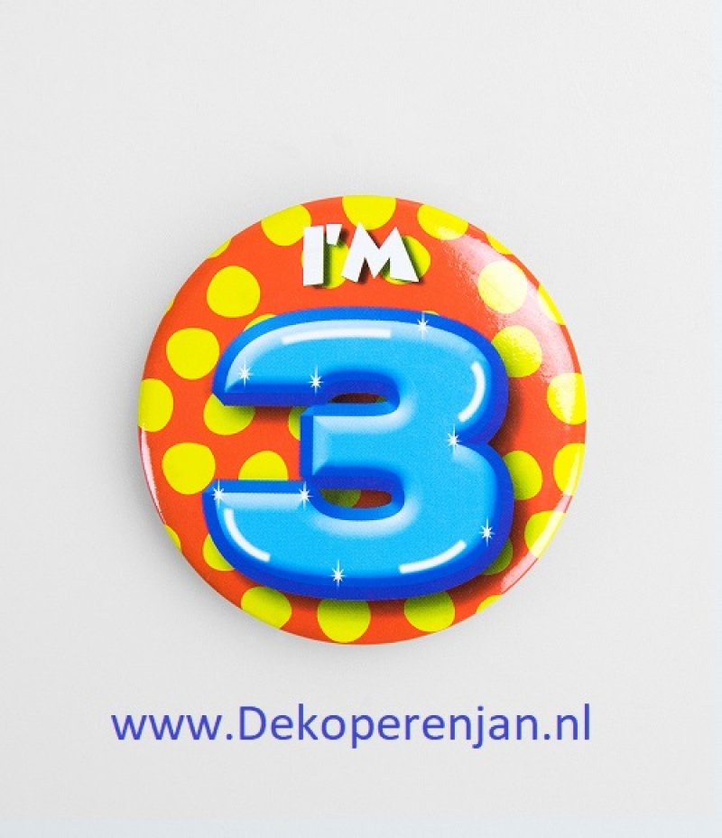 3 jaar button