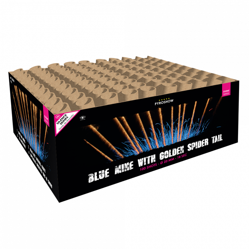 Blue mine with golden spider tail