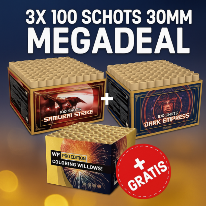 3x 100 SCHOTS 30MM BOX