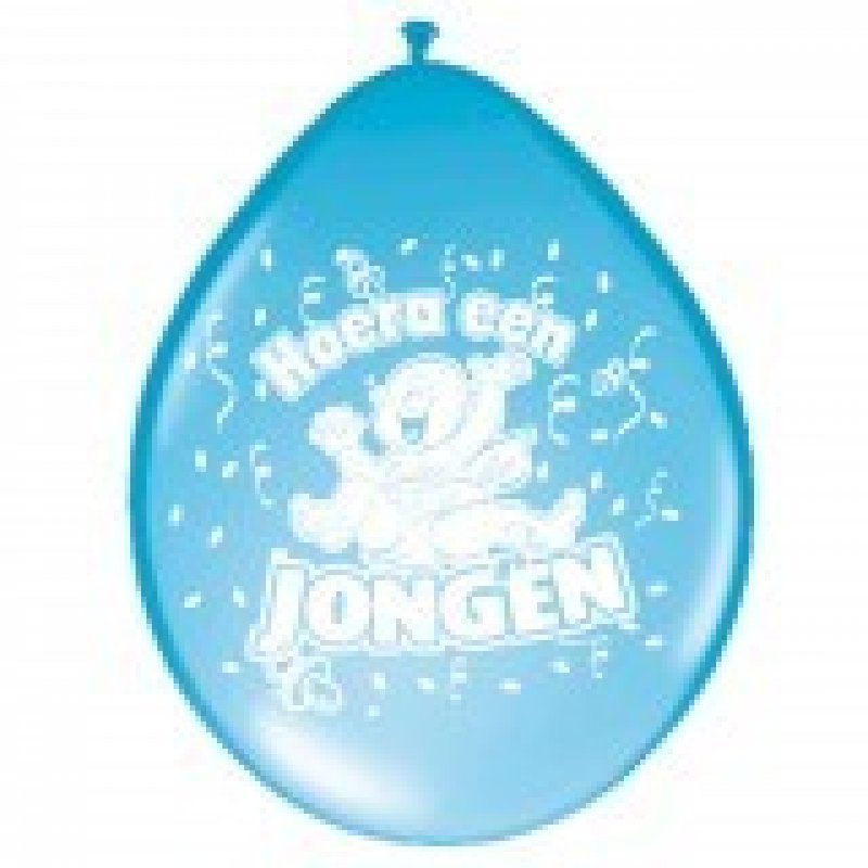 Hoera een jongen ballonnen 8stuks