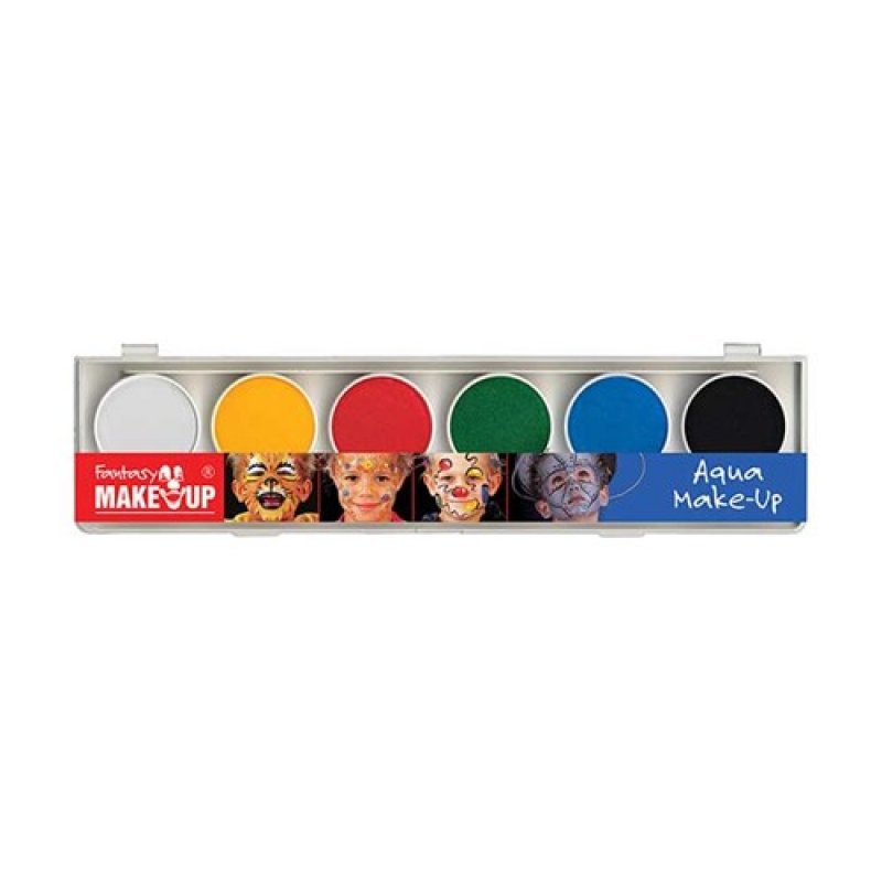 Aqua face- and bodypaint palet (6 kleuren) Schmink