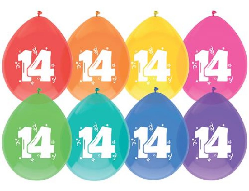 Ballonnen 14 jaar 8st 30cm