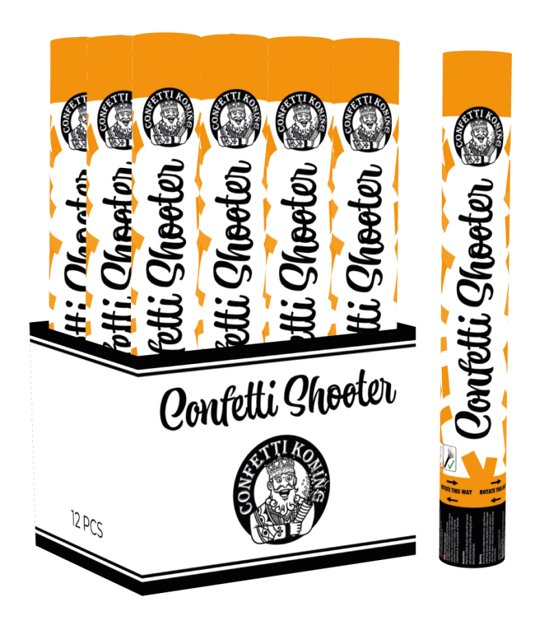 Confetti shooter 40 cm Oranje