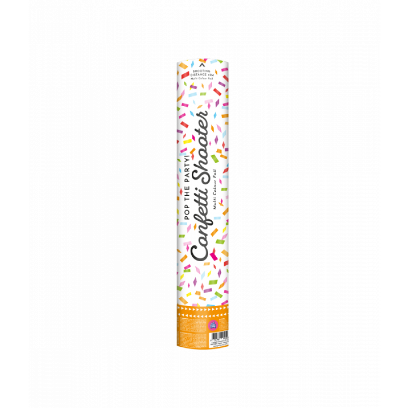 Confetti shooter 40 cm - Multi colour foil