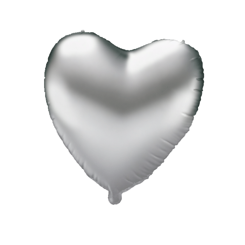 Folie ballon - Hart Zilver