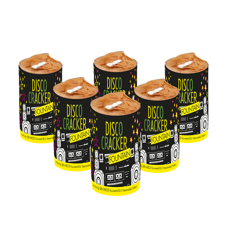 Disco Cracker fountain 24 stuks