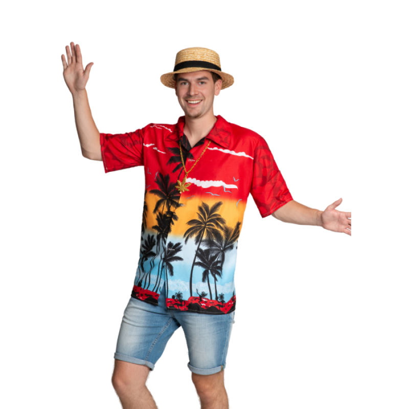 Hawai Shirt Paradise Rood - L/XL
