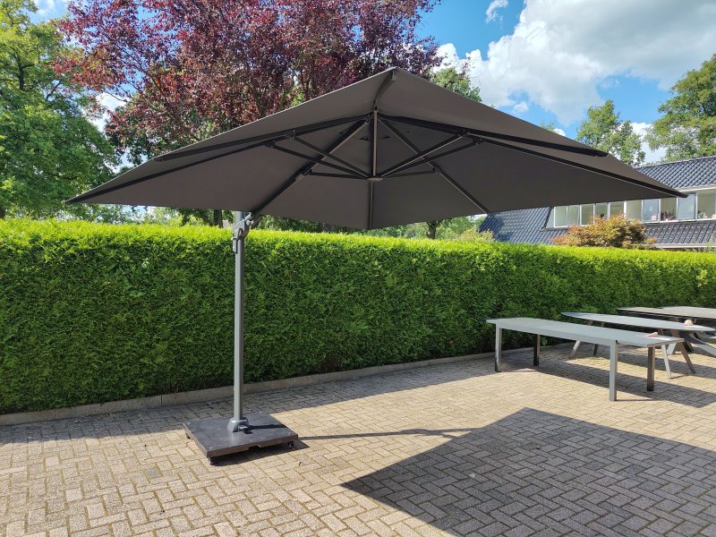 Zweefparasol VirgoFlex grijs 3x3mtr