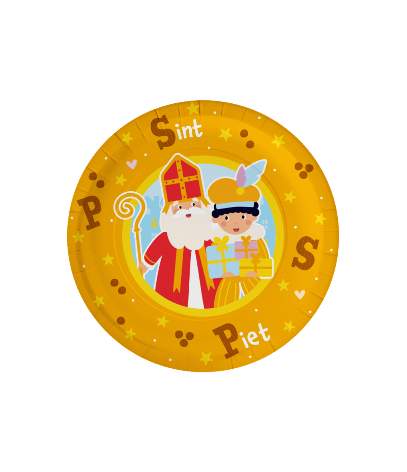 Papieren bordjes sint en piet