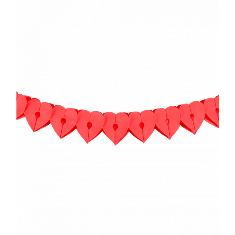 Papieren hart slinger rood 6 meter