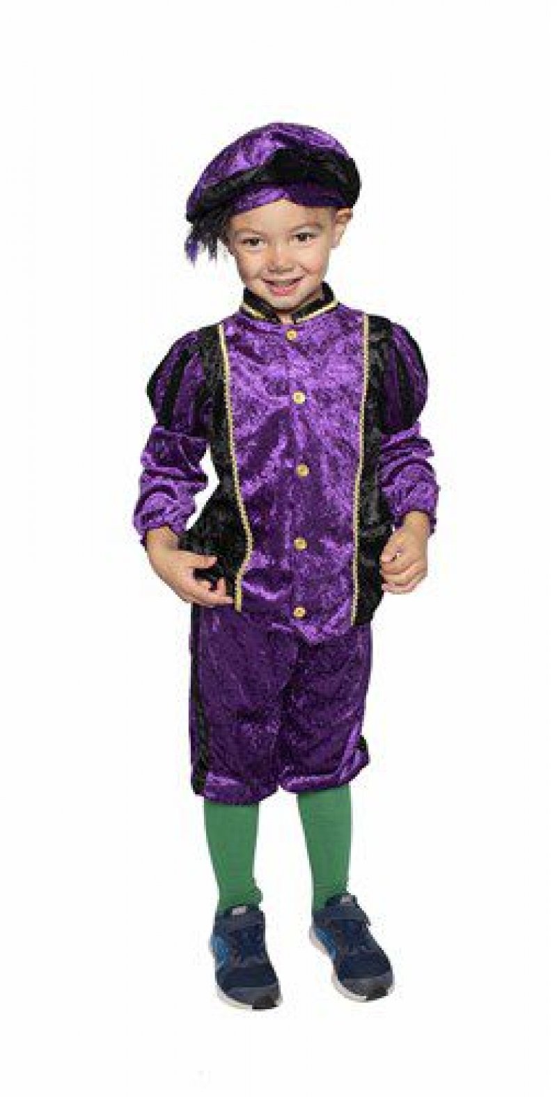 Piet velours paars/zwart (140cm)