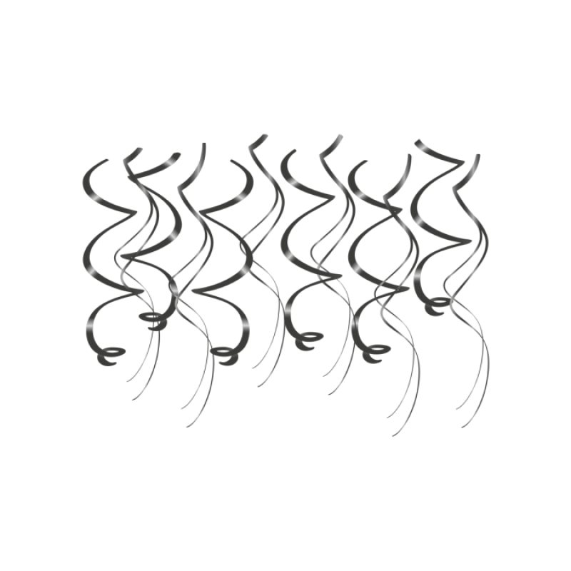 Swirl decorations - zwart