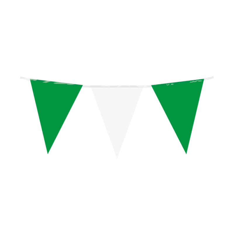 Vlaggenlijn groen/wit (10 meter)